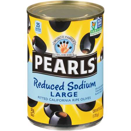 Pearls Pearls Reduced Sodium Large Pitted Olives 6 oz., PK12 4202315